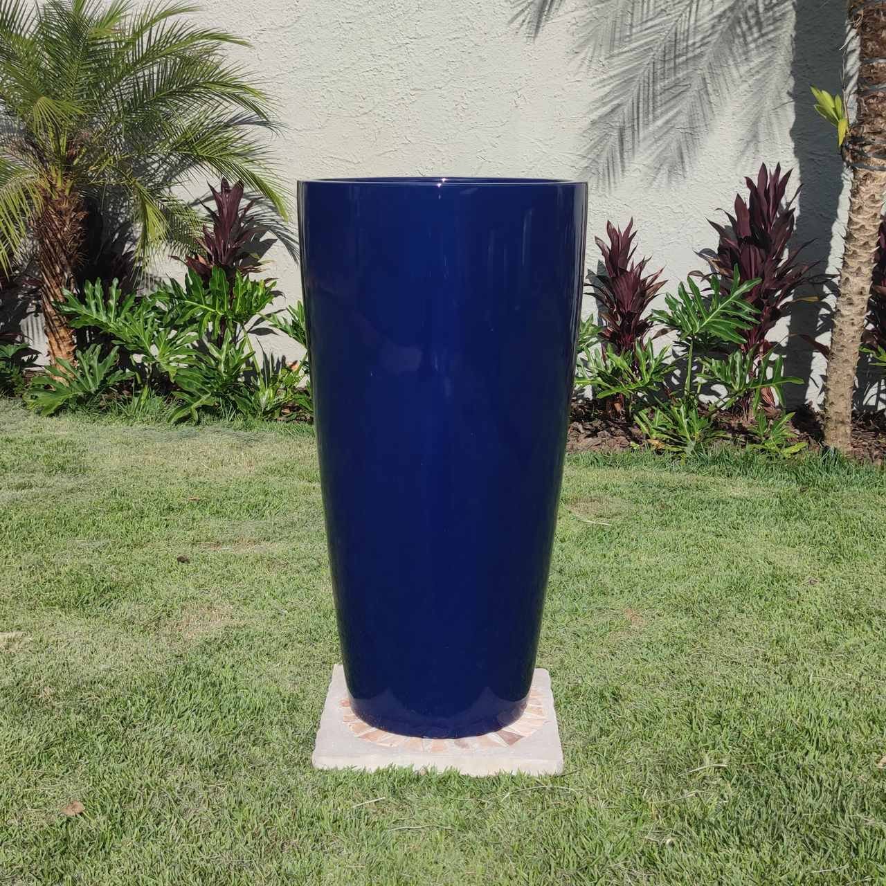 Vaso Cachepot Para Plantas E Flores Tipo Vietnamita 90x45cm Azul - 1