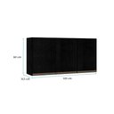 Ver imagem 3 de Armário Aéreo 3 Portas 120cm Cozinha Modulada Milão Menu Móveis Preto