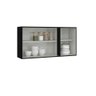 Armário Aéreo 3 Portas 120cm Cozinha Modulada Milão Menu Móveis Preto - 4