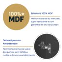 Ver imagem 5 de Estante de Livros 100% MDF 94CMX180,5cm 3 Portas 8 Nichos Versatile Yescasa Preto