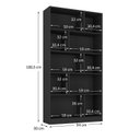Ver imagem 3 de Estante de Livros 100% MDF 94CMX180,5cm 3 Portas 8 Nichos Versatile Yescasa Preto