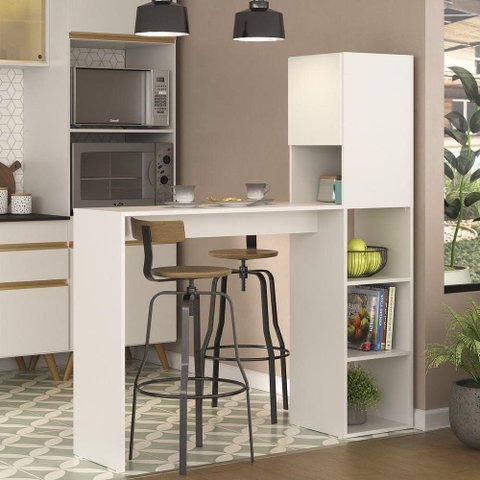 Armário De Cozinha E Mesa/bancada Multimóveis Branco