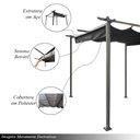 Ver imagem 5 de Gazebo Pergolado 3x3 Estrutura em Aço Sistema Retrátil Cobertura Poliéstar Cinza/preto G31 - Importw