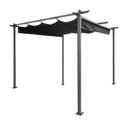 Ver imagem 1 de Gazebo Pergolado 3x3 Estrutura em Aço Sistema Retrátil Cobertura Poliéstar Cinza/preto G31 - Importw