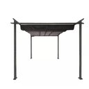 Ver imagem 3 de Gazebo Pergolado 3x3 Estrutura em Aço Sistema Retrátil Cobertura Poliéstar Cinza/preto G31 - Importw