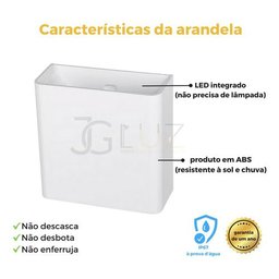 Arandela Opus com Led Integrado 3w 3000k (branco Quente) Interna e Externa Branco Bivolt - Hm 34966 - 2
