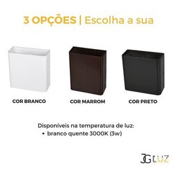 Arandela Opus com Led Integrado 3w 3000k (branco Quente) Interna e Externa Branco Bivolt - Hm 34966 - 3