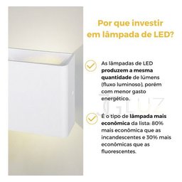 Arandela Opus com Led Integrado 3w 3000k (branco Quente) Interna e Externa Branco Bivolt - Hm 34966 - 4