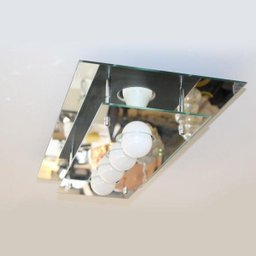 Plafon Retangular Vidro Duplo Espelhado Living 70x30cm para 4 Lâmpadas E-27 - 2