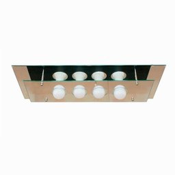 Plafon Retangular Vidro Duplo Espelhado Living 70x30cm para 4 Lâmpadas E-27 - 1