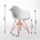 Ver imagem 2 de Mesa Jantar Redonda 110cm Branca Clips 3 Pés com 4 Poltronas Brancas Base Cobre Branco