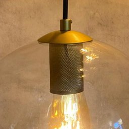 Pendente New Boru Dourado com Globo Âmbar 25cm para 1 Lâmpada E27 - NEWBORU-DRD2 - 2