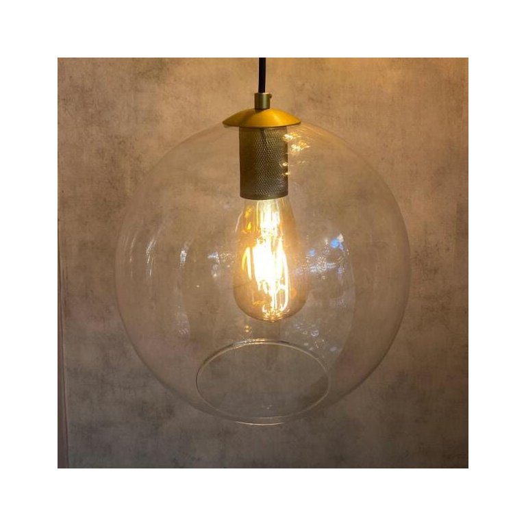 Pendente New Boru Dourado com Globo Âmbar 25cm para 1 Lâmpada E27 - NEWBORU-DRD2 Pendente New Boru Dourado com Globo Âmbar 25cm para 1 Lâmpada E27 - NEWBORU-DRD2