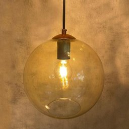 Pendente New Boru Cobre com Globo Âmbar 25cm para 1 Lâmpada E27 - NEWBORU-CO2 - 1