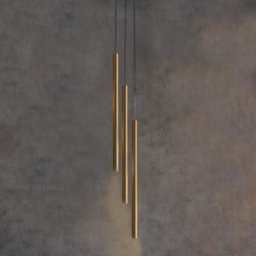 Pendente Tubo Triplo Dourado Fosco 50cm Hunter Trade para 3 Lâmpadas G9 - 2