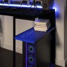 Mesa Gamer Metal e Madeira com Prateleiras Azul e Preta - 5