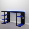 Mesa Gamer Metal e Madeira com Prateleiras Azul e Preta - 4