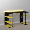 Mesa Gamer Metal e Madeira com Prateleiras Amarela e Preta - 5