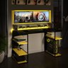 Mesa Gamer Metal e Madeira com Prateleiras Amarela e Preta - 2
