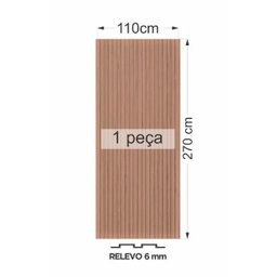 Painel Ripado Versátil: 01 unid. 270x110cm larg. Talatto Painéis Peroba - 8