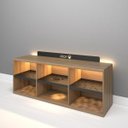Ver imagem 5 de Rack Bancada Gamer Geek Madeira Metal xbox com LED Incluso