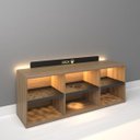 Ver imagem 2 de Rack Bancada Gamer Geek Madeira Metal xbox com LED Incluso