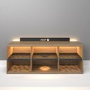 Ver imagem 7 de Rack Bancada Gamer Geek Madeira Metal xbox com LED Incluso