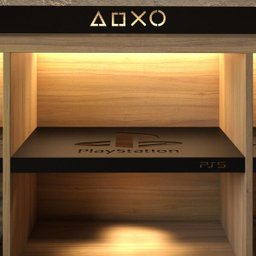 Rack Bancada Gamer Geek Madeira Ps5 com LED Incluso - 7