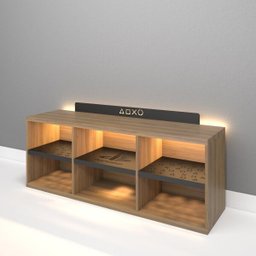 Rack Bancada Gamer Geek Madeira Ps5 com LED Incluso - 2