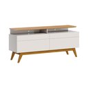 Ver imagem 1 de Rack Bancada 2 Gavetas com Nicho 146cm Amy Off White/Nature - Gran Belo