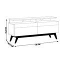 Ver imagem 2 de Rack Bancada 2 Gavetas com Nicho 146cm Amy Off White/Nature - Gran Belo