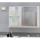 Ver imagem 2 de Kit Gabinete Mdf para Banheiro com Cuba e Espelheira 65cm:branco/madeirado