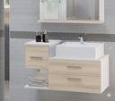 Ver imagem 3 de Kit Gabinete Mdf para Banheiro com Cuba e Espelheira 65cm:branco/madeirado