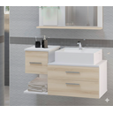 Ver imagem 3 de Kit Gabinete Mdf para Banheiro com Cuba e Espelheira 65cm:branco/madeirado