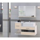 Ver imagem 1 de Kit Gabinete Mdf para Banheiro com Cuba e Espelheira 65cm:branco/madeirado