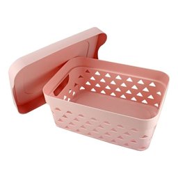 Cesto Organizador com Tampa (M) - Rosa - 2