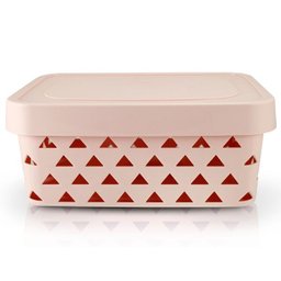 Cesto Organizador com Tampa (M) - Rosa - 1