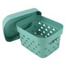 Cesto Organizador com Tampa (P) - Turquesa - 2
