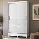 Ver imagem 1 de Guarda Roupa Solteiro 107cm 2 Portas Deslizante Thales Branco S01 - Mpozenato