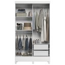 Ver imagem 5 de Guarda Roupa Solteiro 107cm 2 Portas Deslizante Thales Branco S01 - Mpozenato