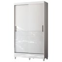 Ver imagem 2 de Guarda Roupa Solteiro 107cm 2 Portas Deslizante Thales Branco S01 - Mpozenato