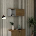 Ver imagem 2 de Armário Aéreo com Nicho e Porta Basculante 35x80x35cm Wlnp80 com Vermont Oak
