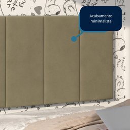 Cabeceira Solteiro Cama Box 0,90 - Bege Suede - Mod.1206 - 4