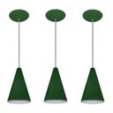 Ver imagem 1 de Lustre Pendente Balcão Cozinha Verde 03 Un
