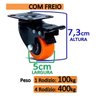 Kit de 4 Rodinha Rodízio Roda Reforçada Móveis Pesados 50mm 400kg - 2