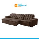 Ver imagem 5 de Sofá Retrátil Reclinável 6 Lugares 320cm com Pillow Veludo Marrom Alasca Megasul