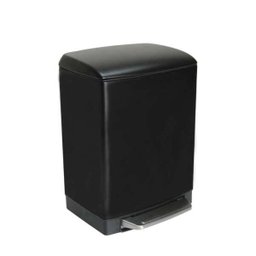 Lixeira Retangular Slim Matte Preta com Pedal e Balde Plástico de 12L GhelPlus - 1