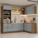 Ver imagem 1 de Armário de Cozinha Completa de Canto 416 Cm Rustic/cinza Lux Madesa 01