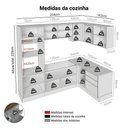 Ver imagem 3 de Armário de Cozinha Completa de Canto 416 Cm Rustic/cinza Lux Madesa 01