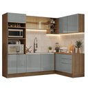 Ver imagem 2 de Armário de Cozinha Completa de Canto 416 Cm Rustic/cinza Lux Madesa 01
